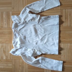 Zara girls size 11/12 cream ruffle long sleeve shirt